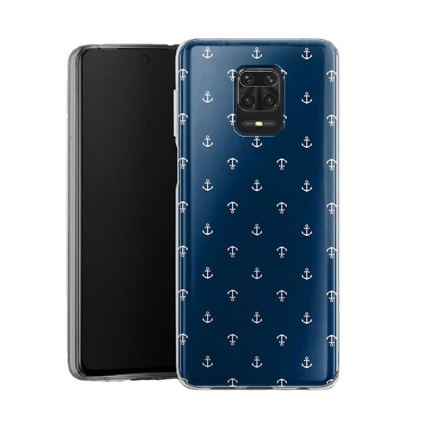 Coque pour Xiaomi Note 9 Ancre Blue Marine | Housse Silicone, Etui Antichoc / Motif tendance